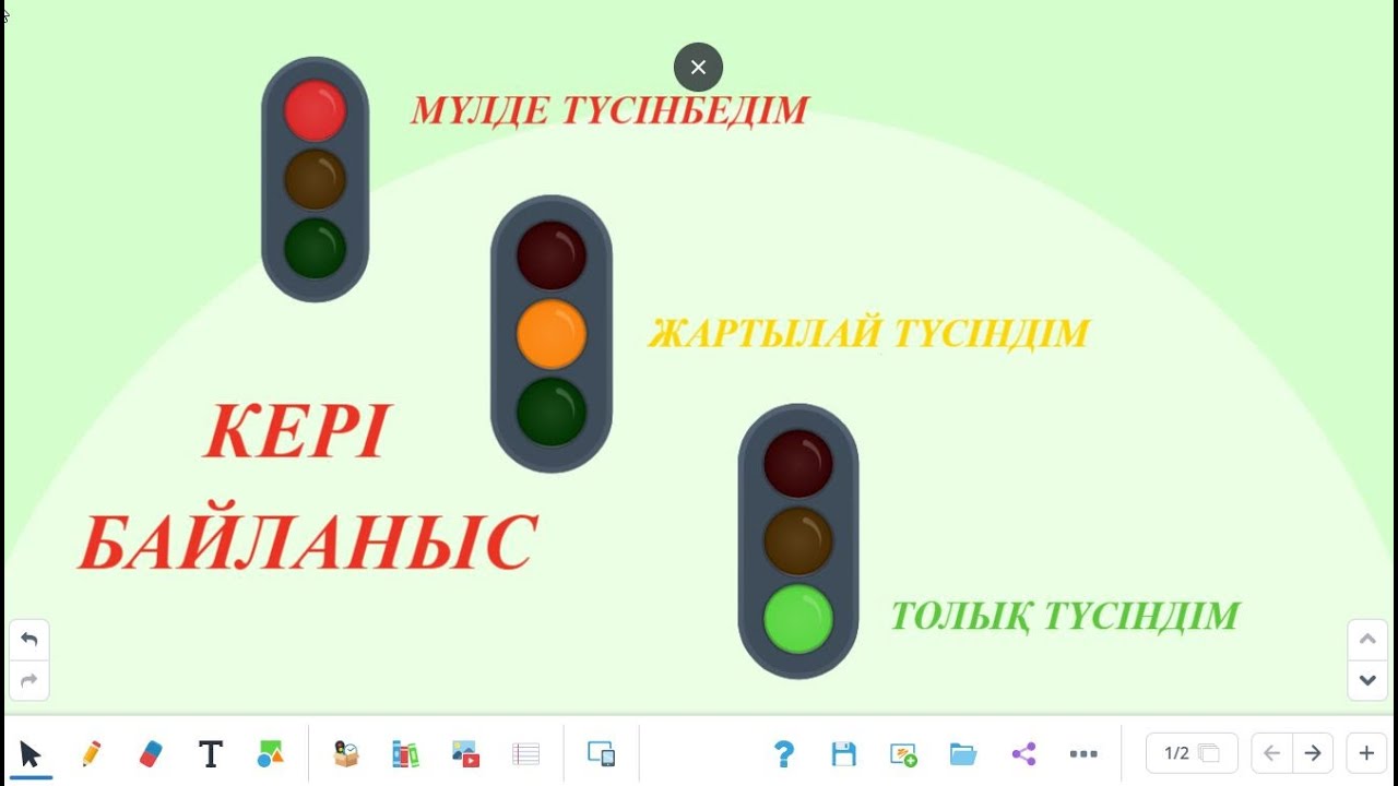 Бағдаршам арқылы кері байланыс. Gynzy онлайн тақтасы
