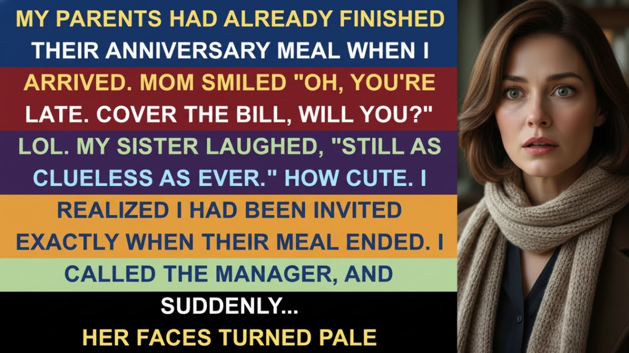 “My Parents Finished Dinner Without Me — Then Expected Me to Pay”