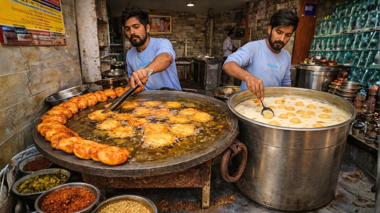 Inside India’s Mega Tikki Factory Street Shop | Non-Stop Oil Frying Process