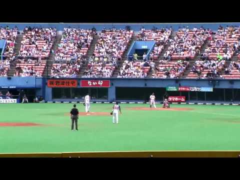 東京ヤクルト　青木タイムリー３ベース＠マリンスタジアム