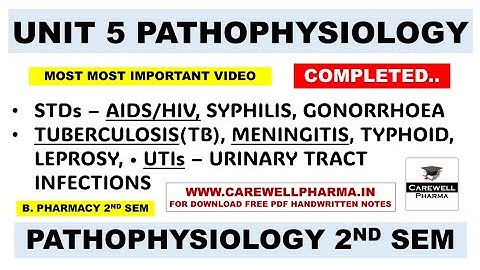 Unit 5 Pathophysiology (complete) || STDs - AIDS/HIV | TB | UTIs | Typhoid | Meningitis | BP 2nd sem