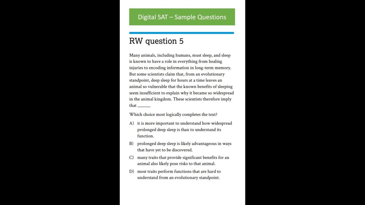 Chữa bộ Digital SAT Sample Questions | Phần 1 Reading & Writing ...