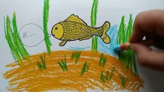 How to Draw a Cartoon Fish Cute and Easy - drawing lessons for kids