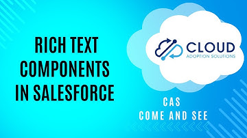 Rich Text Components improve Salesforce User Adoption: CAS Come and See Video