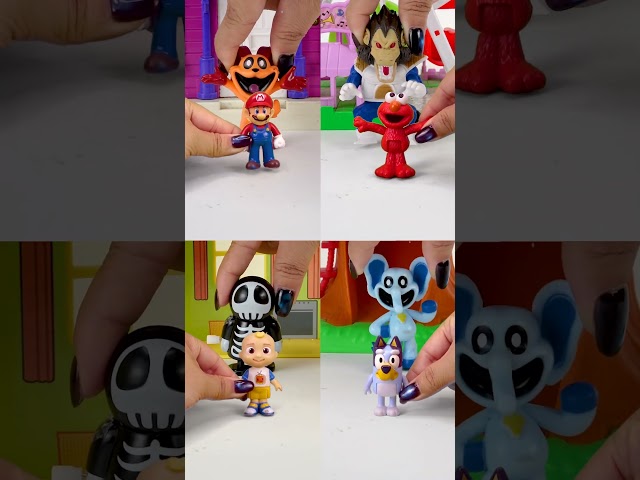 One Two Buckle My Shoe! Satisfying Cocomelon JJ Toys | Mario and Sesame Street Collection #funny