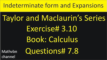 Maclaurin and Taylor series in Hindi | Indeterminate Forms calculus | Calculus 1 Lectures | Mathvbn