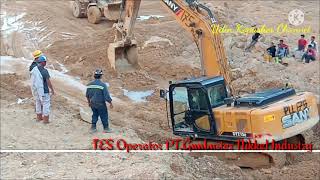 Test Operator excavator Gagal Mendaki Sampai  Track exa Miring Pt Gni Morowali Utara Sulteng