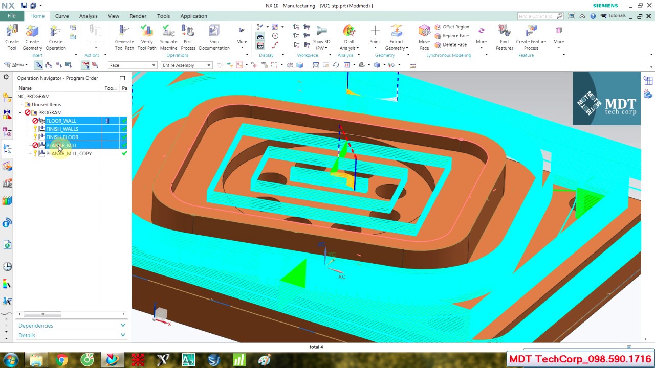 Siemens NX CAM : 2D Mill Planar Operation - YouTube