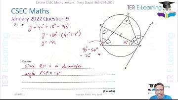 CSEC Maths - January 2022 (Question 9) - Terry David