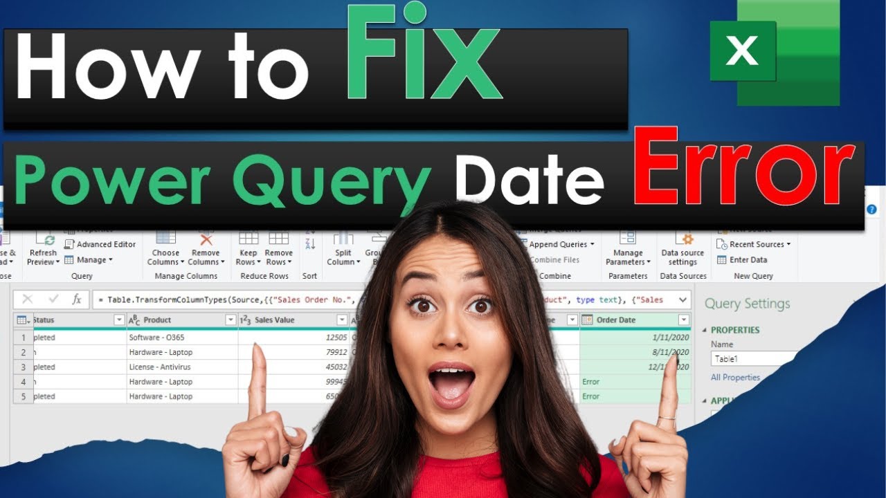 How To Fix Power Query Date Error YouTube