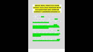 OMVIC REAL PRACTICE EXAM LATEST VERSION WITH 100 QUESTION ANS VERIFIED CORRECT ANSWERS