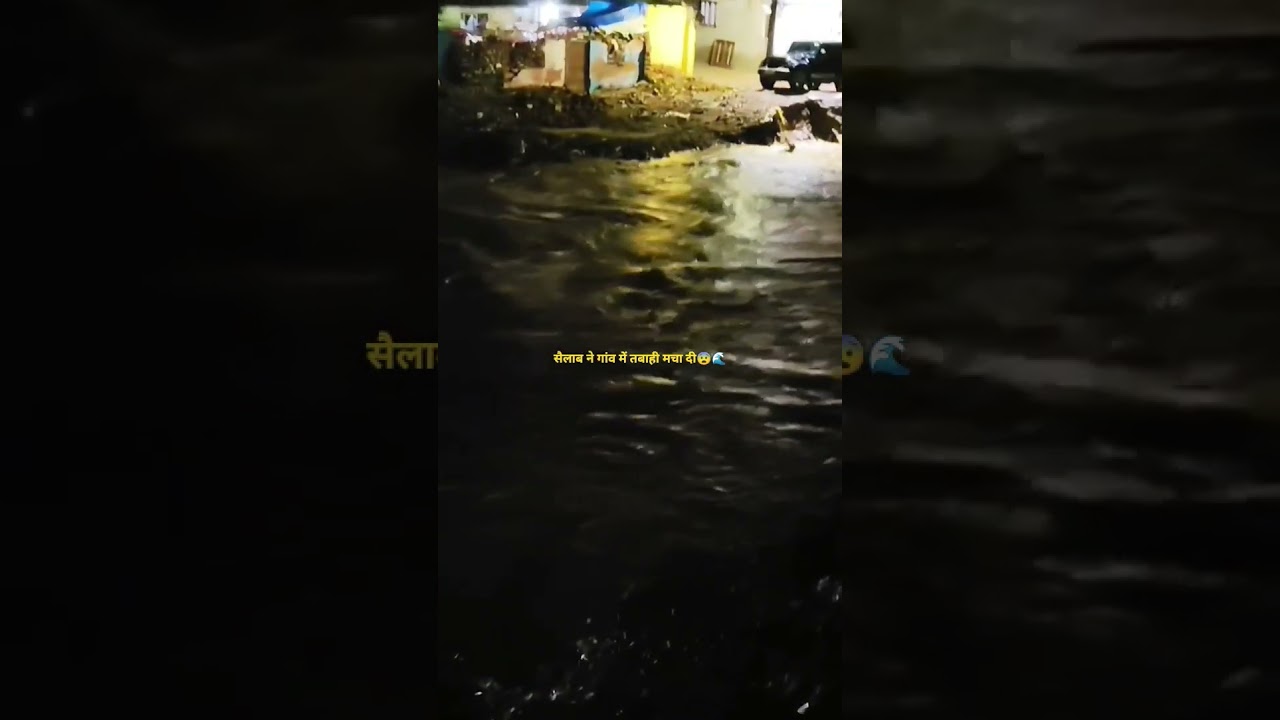 Overflowing River at Night! Extreme Water Level Alert 🌊🌃