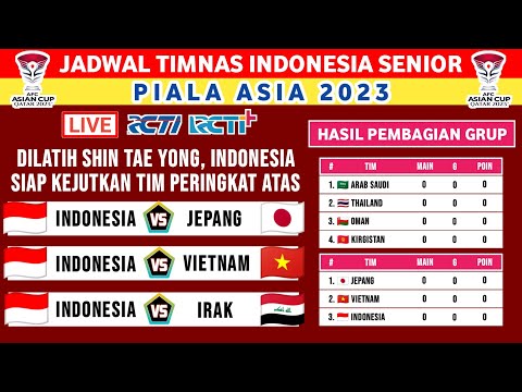 Jadwal Timnas Indonesia Senior di Piala Asia 2023 - Piala Asia Senior 2023 | Live RCTI