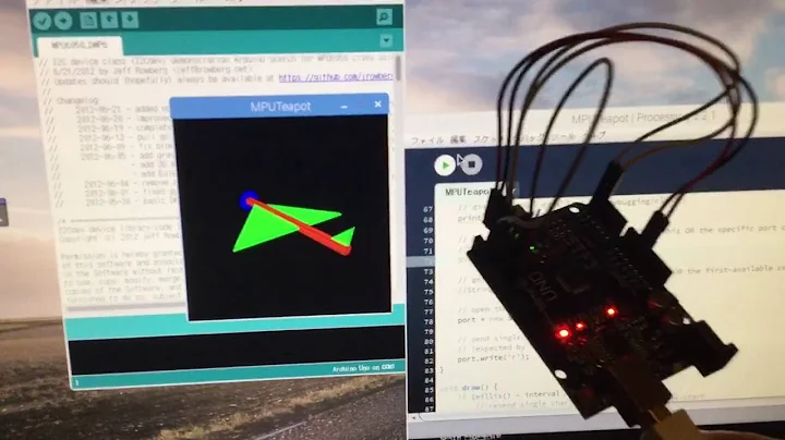 Teapot Demo of MPU6050 attaching with UNO on Raspberry Pi
