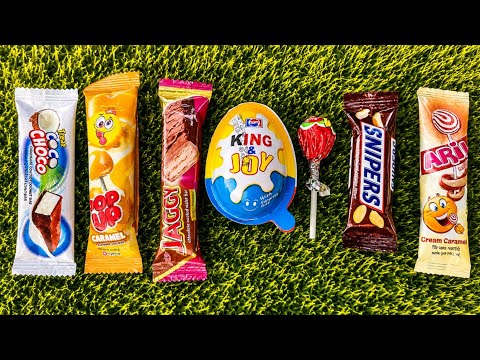 ASMR Most Popular Candys / some lots of colorful rainbow lollipop candy / unpacking chocolate eat