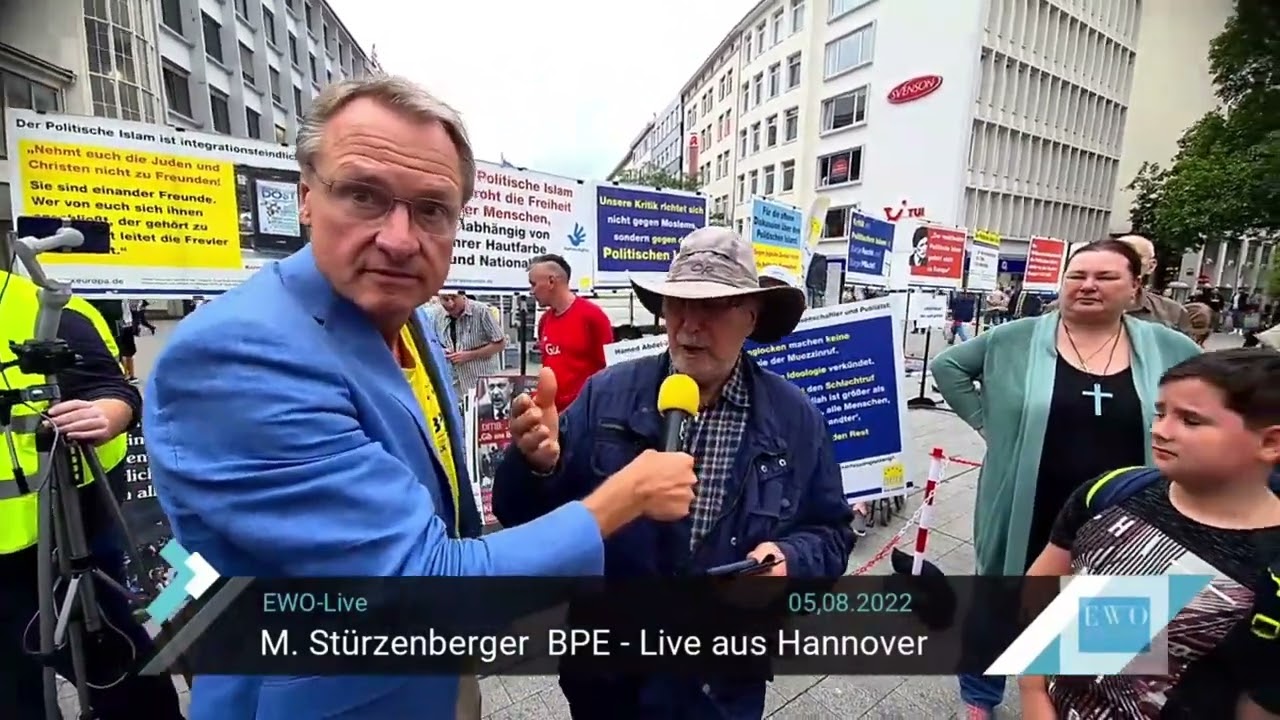Ehemaliger Pastor bestätigt Islamkritiker M. Stürzenberger - BPE-Kundgebung Hannover