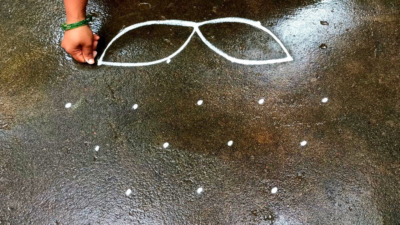 Margazhi masam special kolam|easy new year kolam| 5*3 dots dhanurmasam Muggulu|Beautiful rangoli