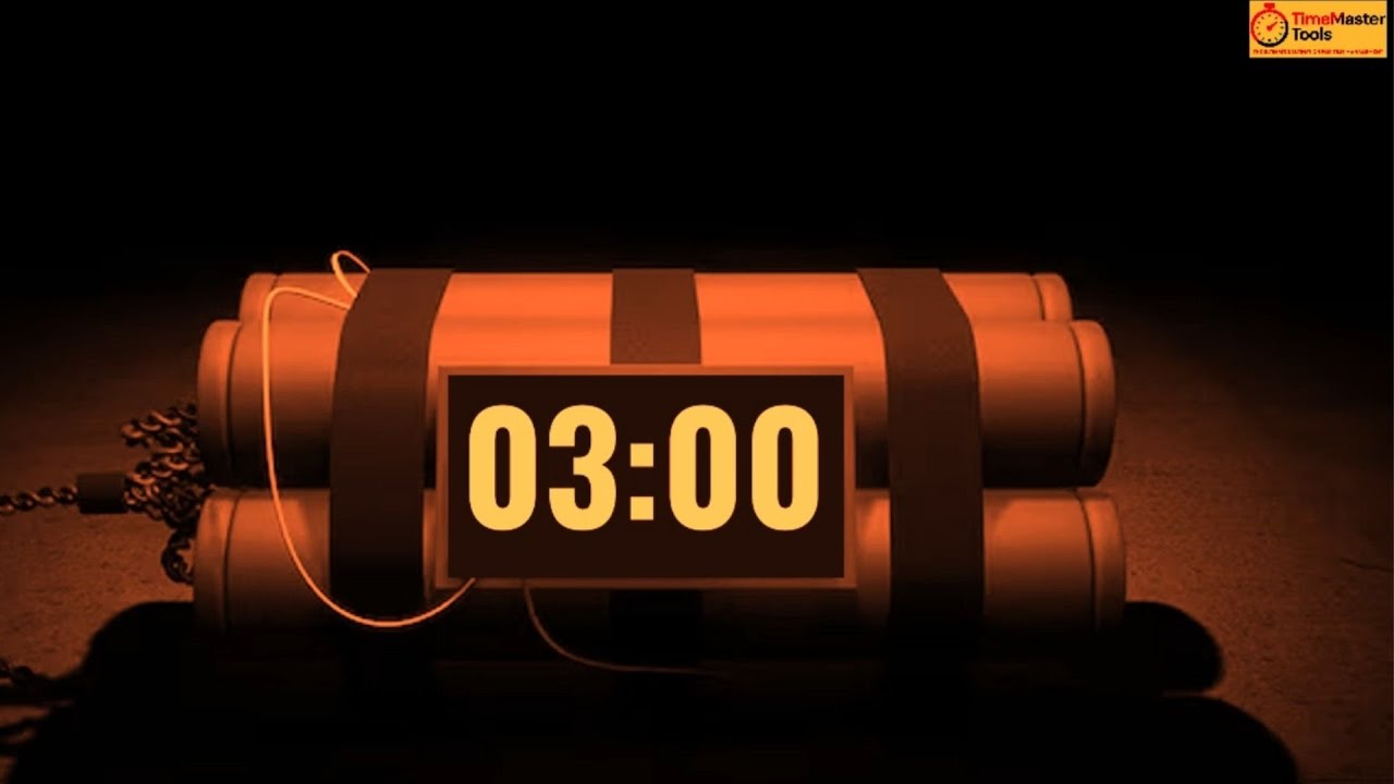 3-Minute Bomb Countdown Timer | Silent | Start Notification + End Explosion Blast