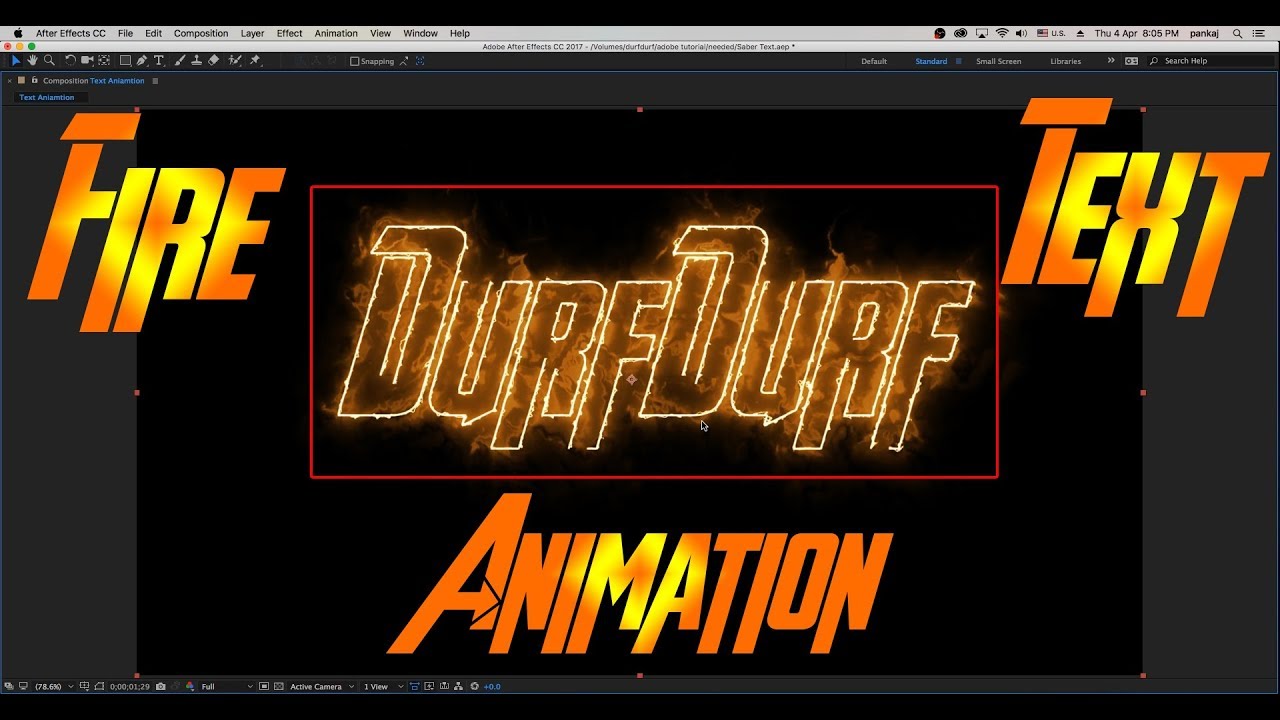 After Effect Tutorial-Learning How to do Fire Text Animation in A.E lldurfdurfll