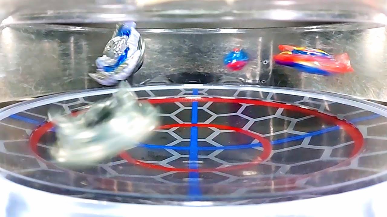 hand spin Guilty Longinus bursts Ultimate Valkyrie in Slow Motion ベイブレードバースト