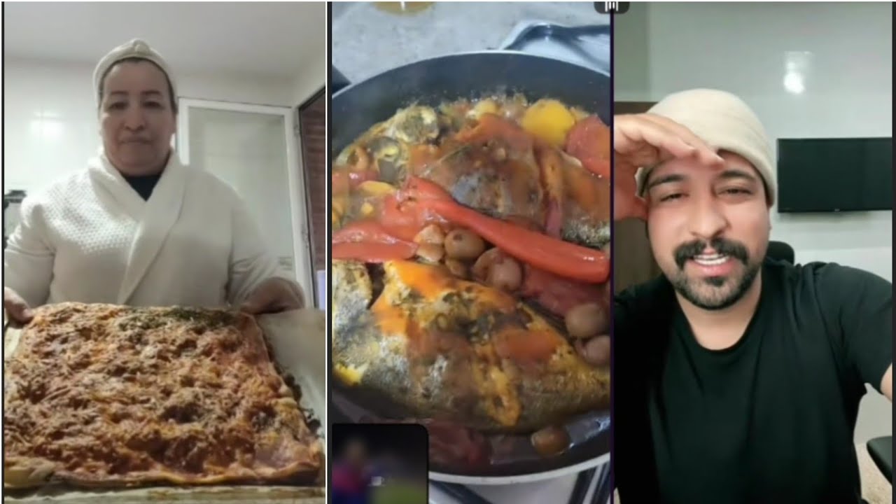 كمال الباشا جاب بنيياتو اتعلمو الطياب والحداكة مع خالتو الدريسية😍 طيبات بيتزا و طاجين الحوت يا سلام😋