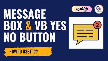 Message box in Excel VBA - How To Use the Message Box in Excel VBA| #gokultech