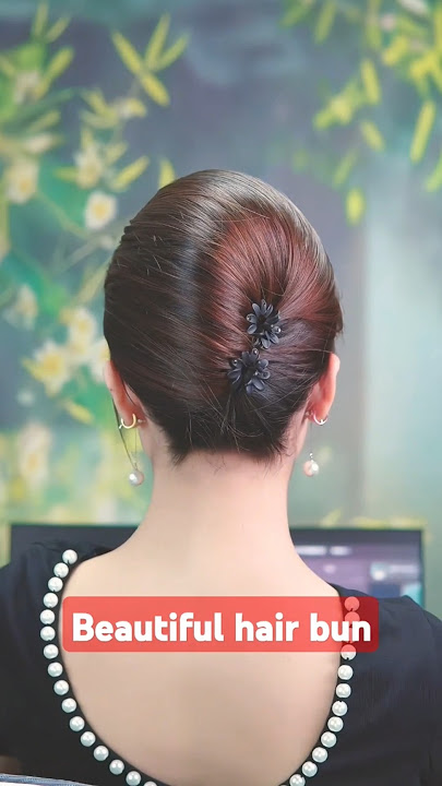 Simple hair bun |hair style #hairstyle #beautyplus #youtubeshorts