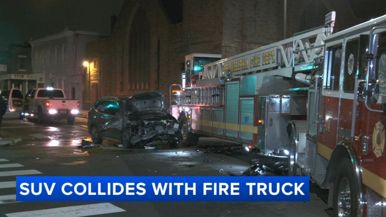 SUV catches fire after driver crashes into fire truck in North ...
