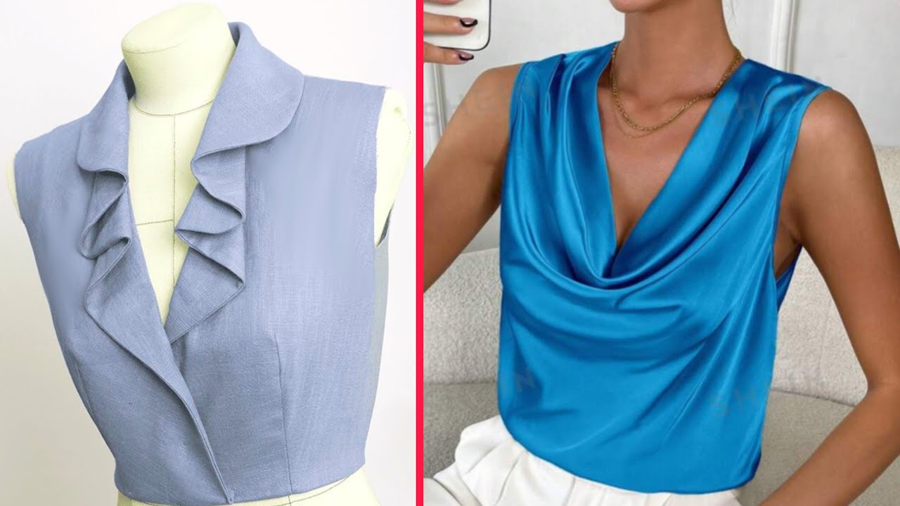 [2] Shirts with COWL and WIDE Collar Sewing Techniques | Stitching Tricks and Tips