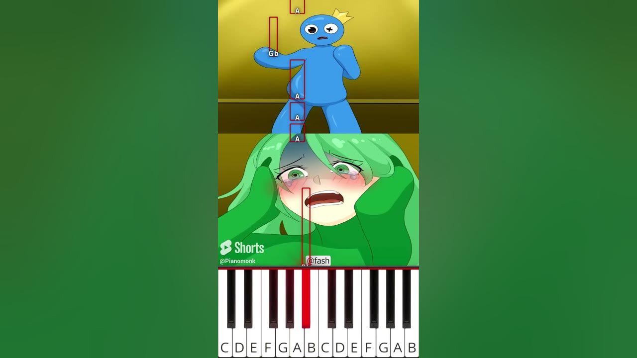 Transformation BLUE vs GREEN (@fash) Rainbow Friends Animation - Octave Piano Tutorial