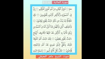 سورة الجاثية آيه 1-5 صوت الشيخ ماهر المعيقلي