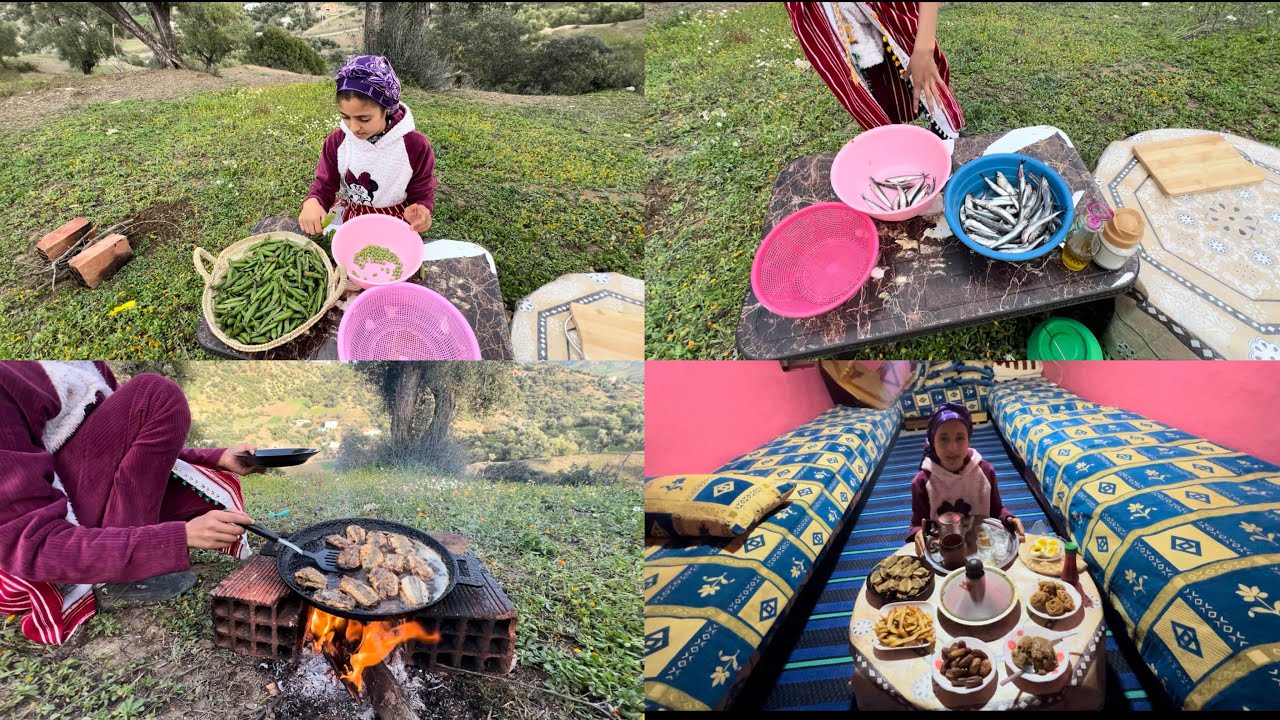 اليوم بنقي معكم الفطور الرابع 🌙 احسن طجين د جلبان والحوت وكيف ديما كواشي بلدي على الكانون 🔥😁