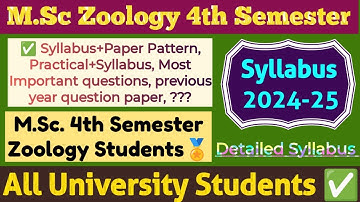 Msc 4th Semester Zoology New Syllabus 2024-25 || All University Students #msc #zoology