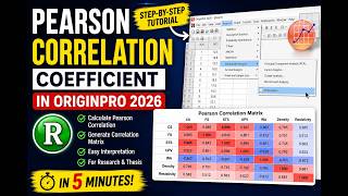 How to Calculate Pearson Correlation Coefficient in OriginPro 2026 | Step-by-Step Tutorial