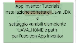 Tutorial - Installazione e setup Java JDK per Android App Inventor