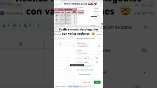 Menú desplegable en Google sheets