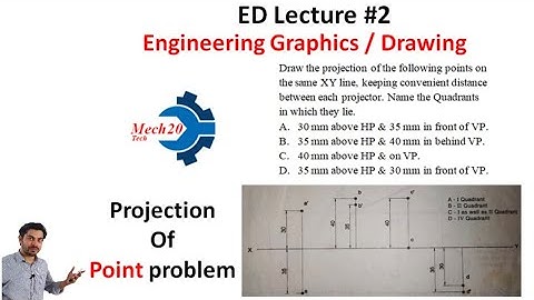 Projection of point | projection of point in all quadrants | Engineering drawing | Graphics #ED 2