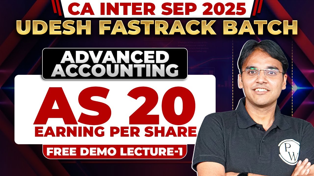 CA Inter Advanced Accounting: AS 20 - EPS | Udesh Fastrack Batch | Demo Lecture 1 | CA Nitin Sir