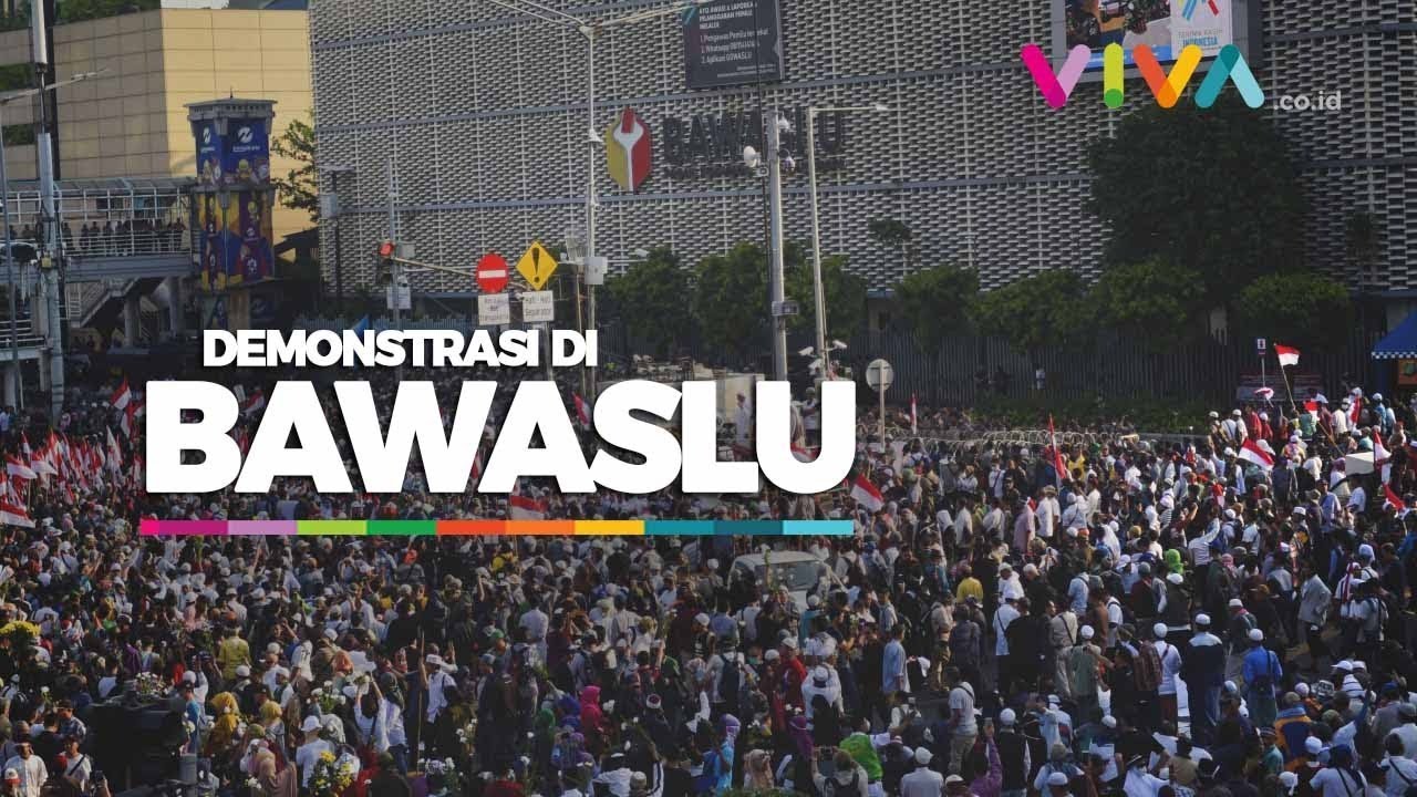 newspaper mockup Suasana Aksi Massa Tolak Hasil Pemilu di Bawaslu