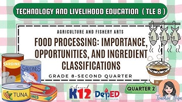 ENHANCED K12-TLE 8 (AFA-2ND QTR) FOOD PROCESSING: IMPORTANCE, OPPORTUNITIES, & INGR. CLASSIFICATIONS