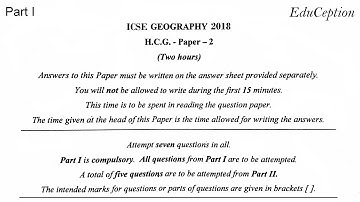 ICSE 2018 Geography Solved Question Paper