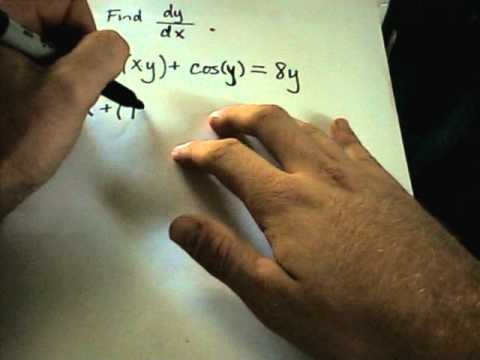 Using Implicit Differentiation to find a derivative - YouTube