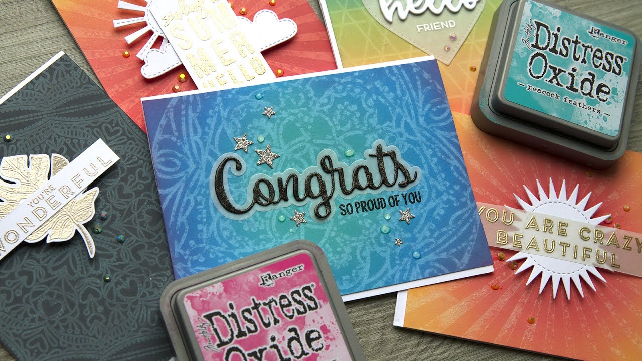 NEW Distress Oxide Inks + Water Stamping