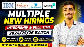 IBM, Heizen, Barclays & Syniverse Hiring 2026 | Internship + Full Time Jobs | Freshers Apply Now