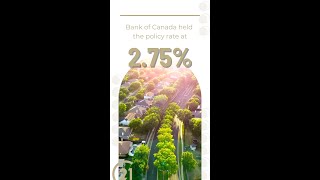Bank of Canada holds policy rate at 2¾%