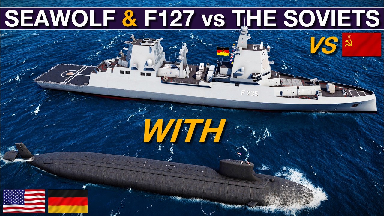 Seawolf Submarine & F127 Frigate vs 8 x Soviet Submarines | Sea Power