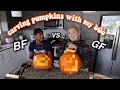 carving pumpkins with my boo *BF VS. GF*