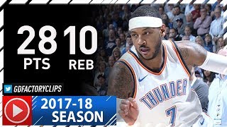 Carmelo Anthony Full Highlights vs Pacers (2017.10.25) - 28 Pts, 10 Reb