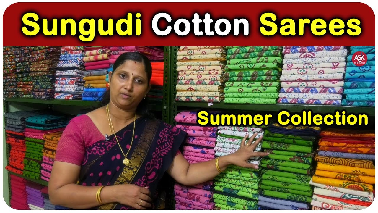 Sungudi Cotton Sarees Summer Collection | Chinnalapatti Cotton Sarees Manufacturers