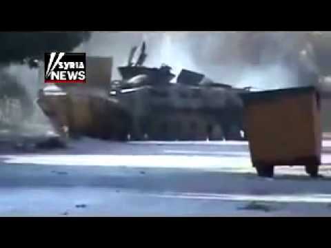 شام حمص باباعمرو تدمير مدرعة على أيدي الجيش الحر 3 12 